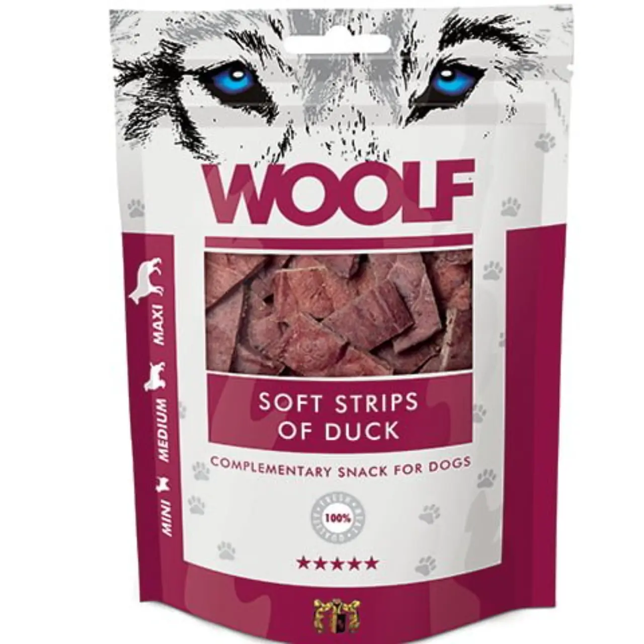 Woolf Hundesnack Bløde Strimler med And